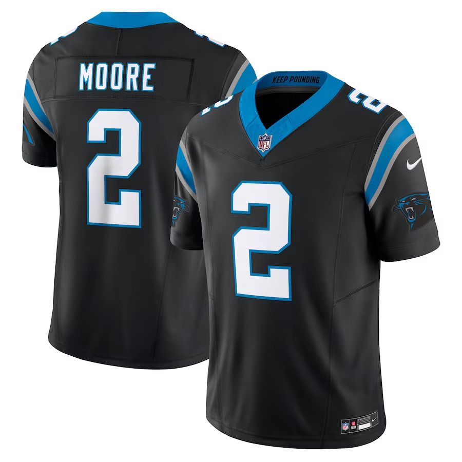 Men Carolina Panthers 2 D.J. Moore Nike Black Vapor F.U.S.E. Limited NFL Jersey